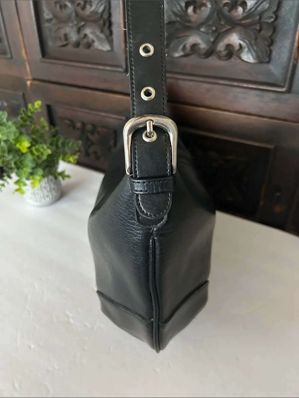 Beautiful Black Leather Hobo Shoulder Bag